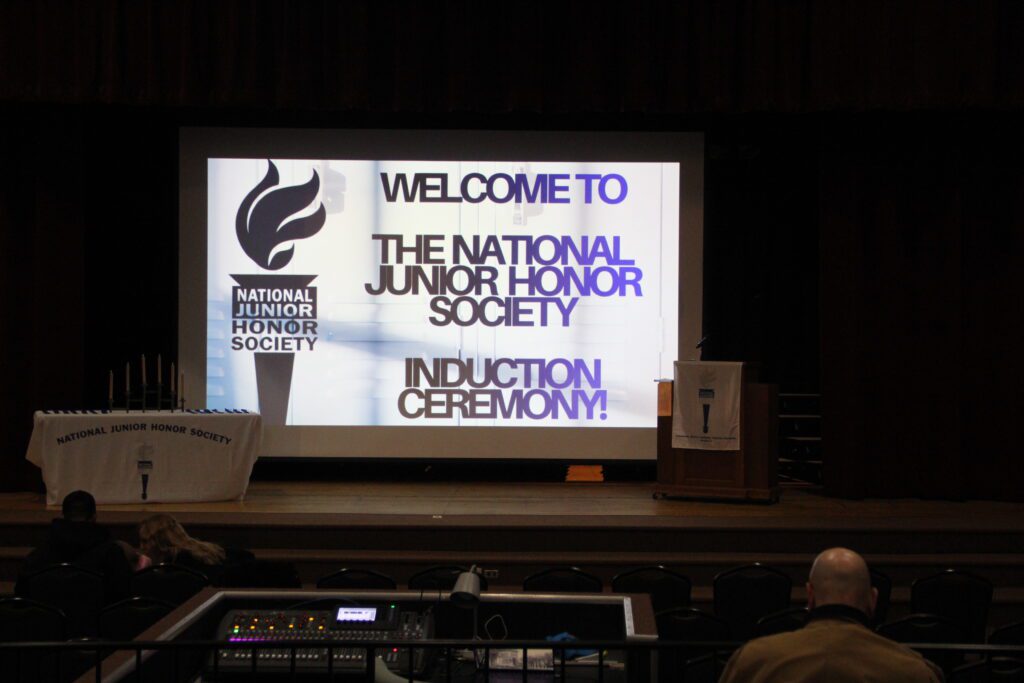 The stage is set for the National Junior Honor Society Inductees at Parma Community ceremony.
 