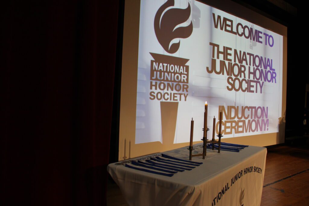 The stage is set for the National Junior Honor Society Inductees at Parma Community ceremony.
 